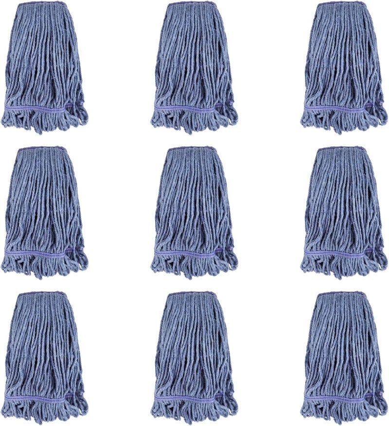 BeiLan Commercial Heavy Duty Mop Heads Replacement for Rubbermaid: 9 Packs Industrial Wet Mop Head for Floor Cleaning - Commercial Products Looped End String Head Refills - Image 1
